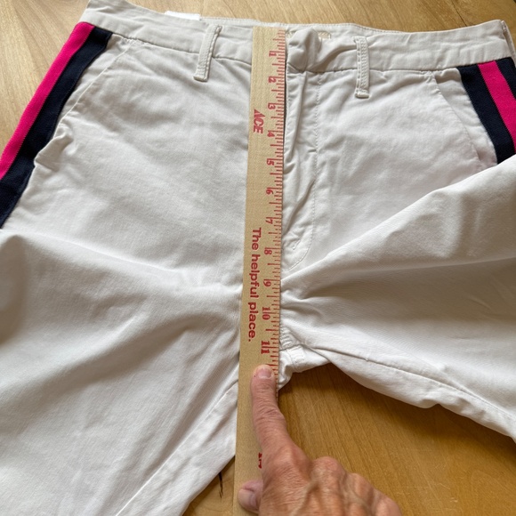 MOTHER THE STRAIGHT SHAKER ANKLE PREP CROPPED PANT WHITE CHALK RACER STRIPE 28 - Picture 8 of 11